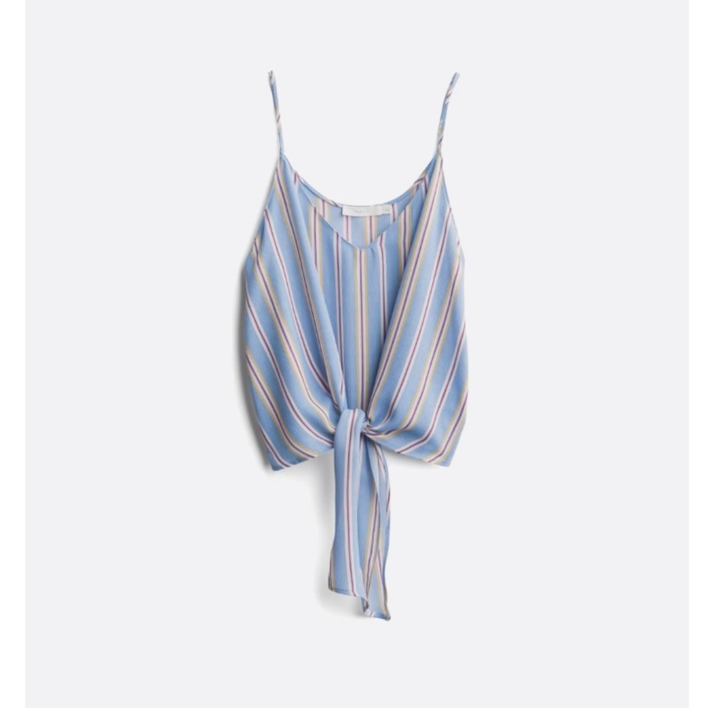 Parina Tie Front Crop Cami Blouse